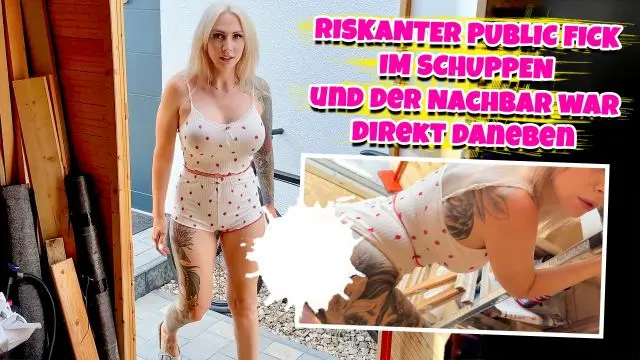 Riskanter Public Fick im Schuppen und der Nachbar war direkt