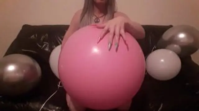 Pink balloon fetish