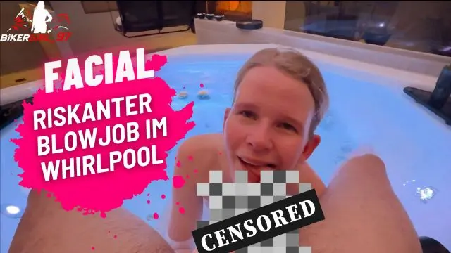 Riskanter geiler Blowjob im Spa! Facial voll in meine Fresse