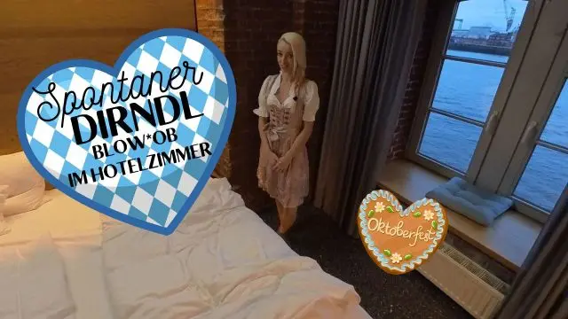 Spontaner Dirndl Blowjob im Hotelzimmer