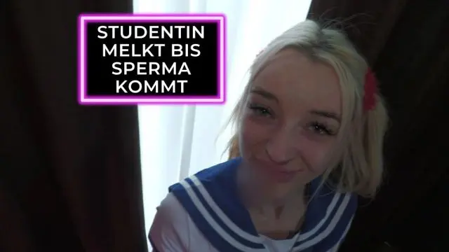 Studentin melkt bis Sperma kommt
