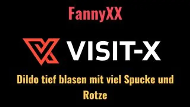 Dildo tief blasen mit viel Spucke und Rotze