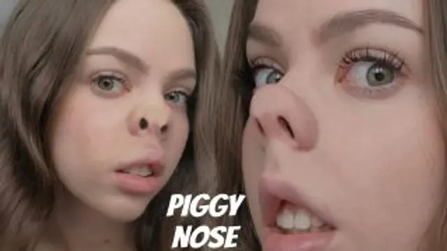 Schweinchennase auf Brille 4K