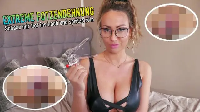 extreme Fotzendehnung - schaue mir tief ins Loch uns spritze