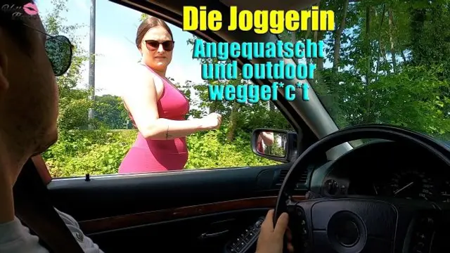 Die Joggerin. Angequatscht und outdoor weggefickt