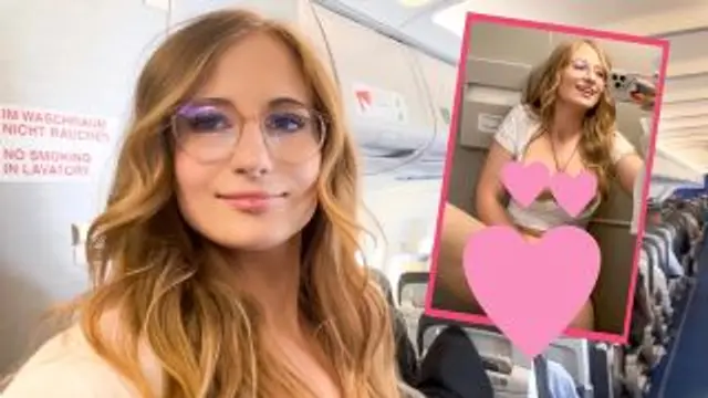 Hättest du dich das getraut? Im VOLLEN Flugzeug gefingert!