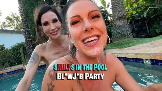 sMILFs in the Pool. Blowjob Party
